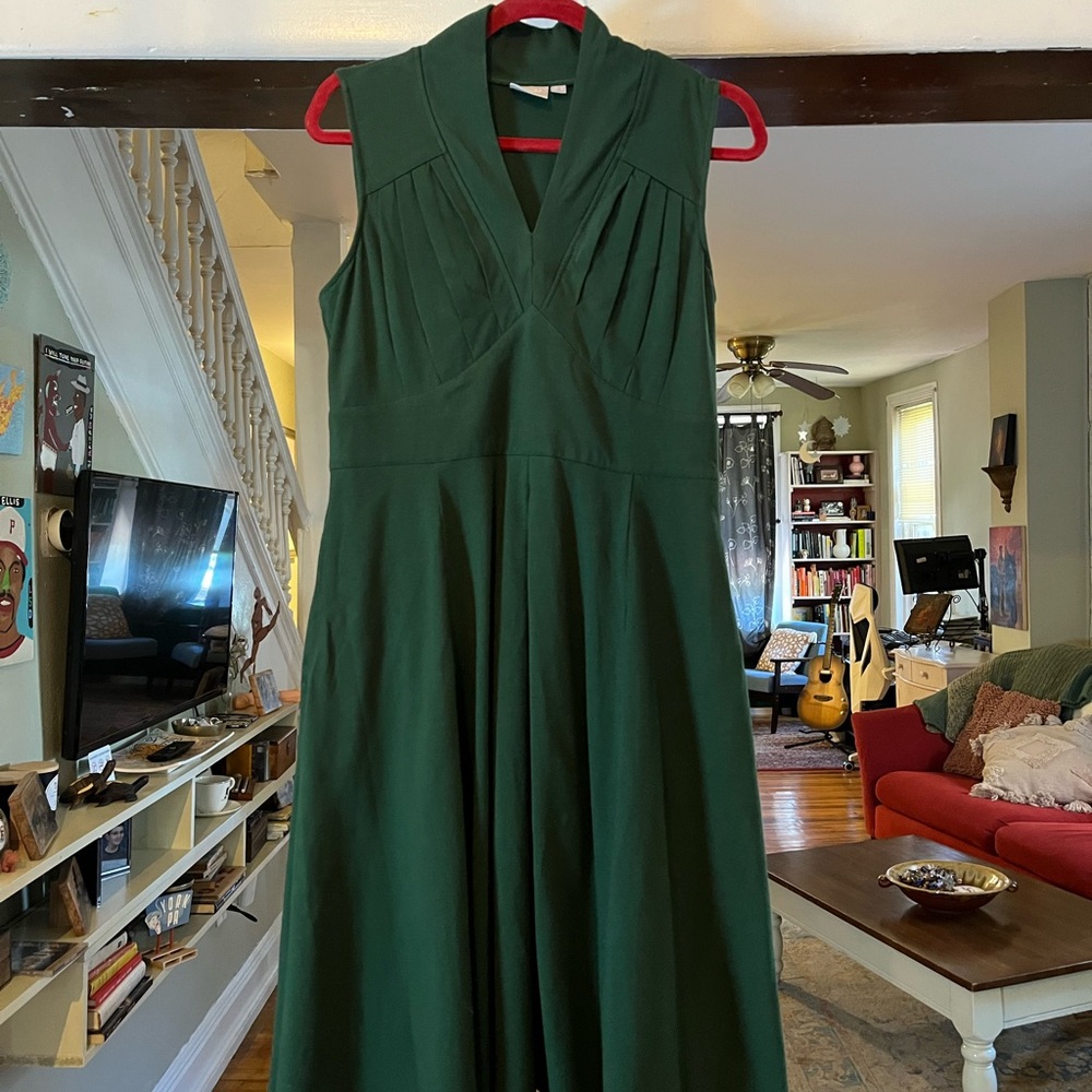 NWOT eShakti Forest Green Maxi Dress